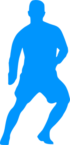 Goalkeeper blue silhouette