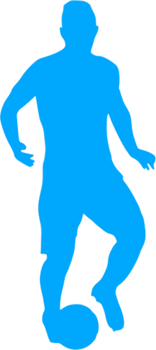 Football player blue silhouette