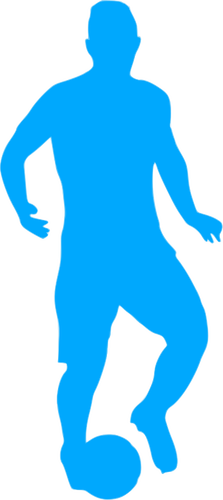 Football player blue silhouette