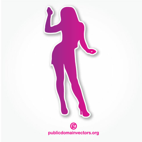 Silhouette of a woman pink color