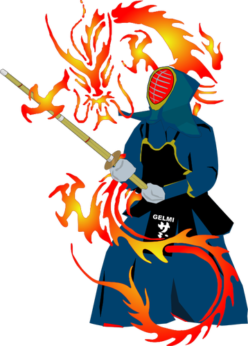 Japanese warrior vector image