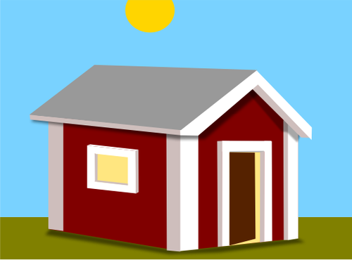 Vector graphics of red booth home