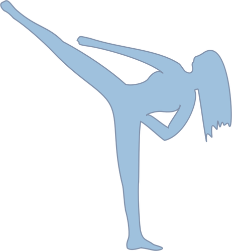 Vector image of female martial artist doing a kick