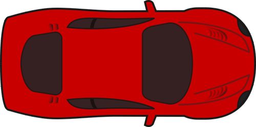Vettore di rosso corsa auto vista dall
