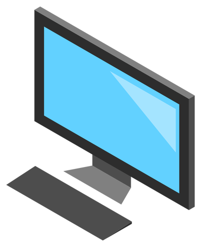 Desktop PC icon with monitor vector image