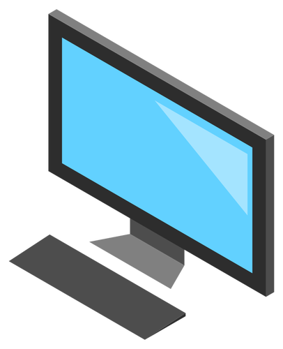 Desktop PC-pictogram met monitor vector afbeelding