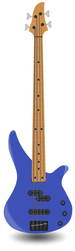 Simple bass guitar with four strings vector illustration