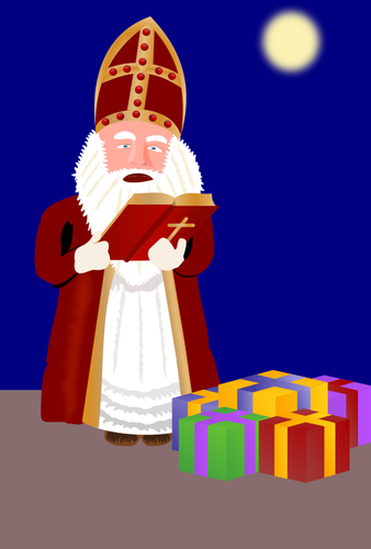 Sinterklaas med presenterer vektor image