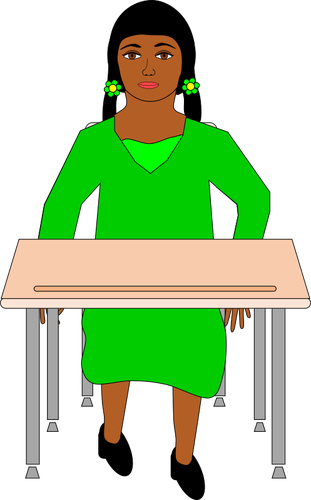 امرأة في ثوب أخضر
