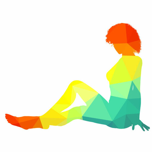 Kadın renk siluet