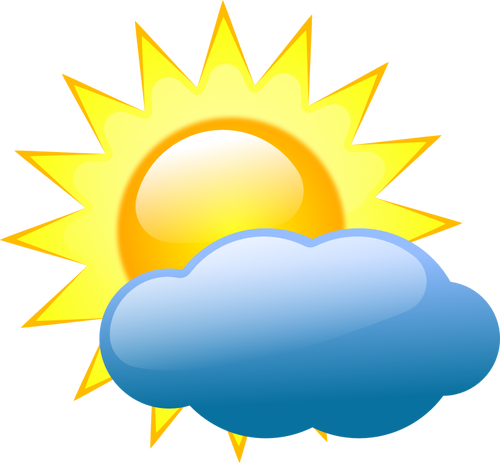 Vector clip art of weather forecast color symbol for partly cloudy sky