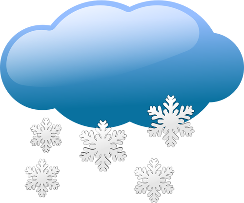 Dark blue weather forecast icon for snow vector illustration