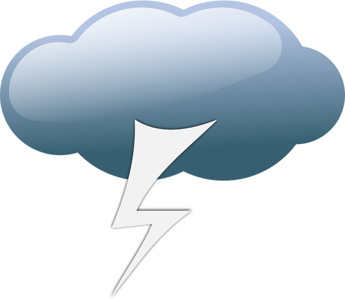 Mörkblå overcloud thunder tecken vektor ClipArt