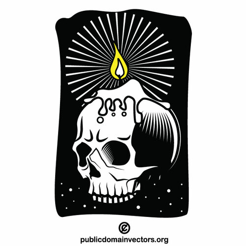 Candle on the skull