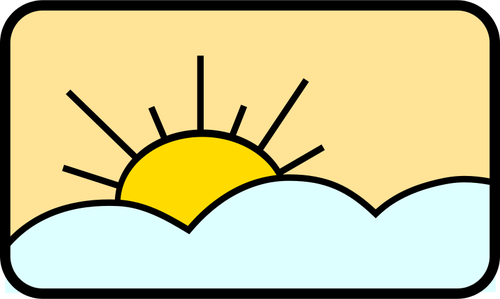 Sun in sky vector drawing