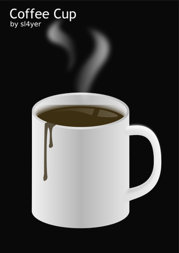 Vector image of a cup of hot coffee