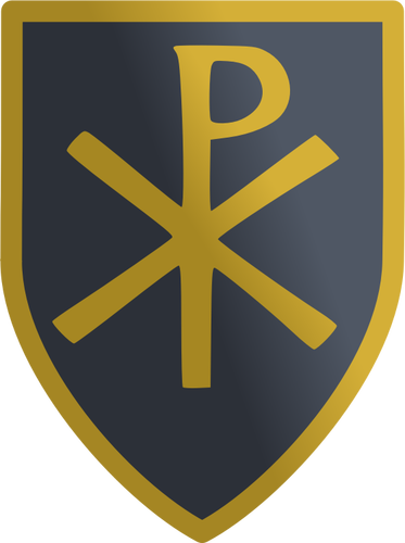 Vector clip art of shield with the christian labarum sign