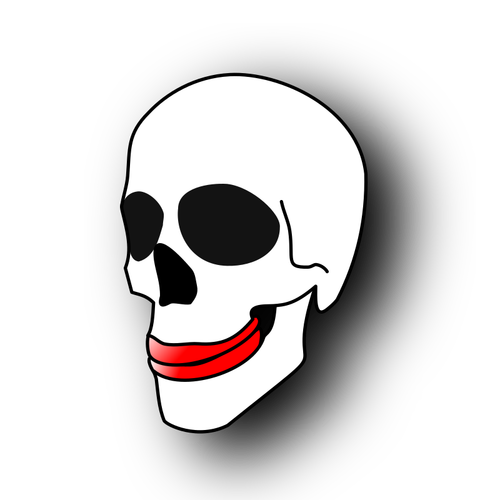 Ugly skull with red lips vector image