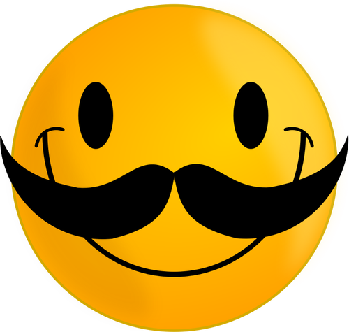 Vektor-Cliparts von Smiley mit großen Schnurrbart