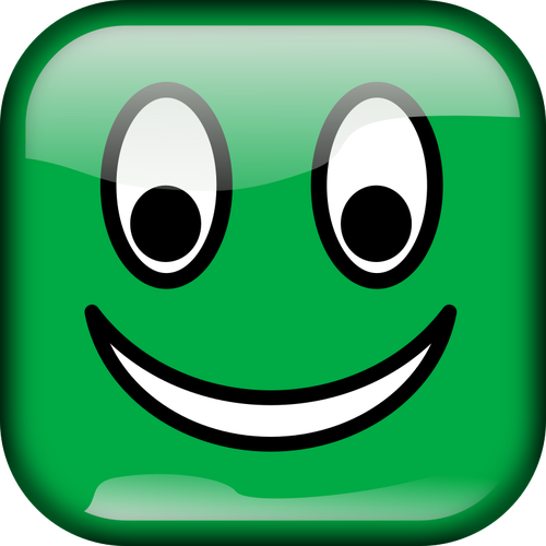 Grønne glanset smilefjes