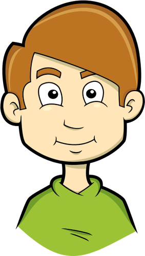 Brown haired boy avatar vector clip art