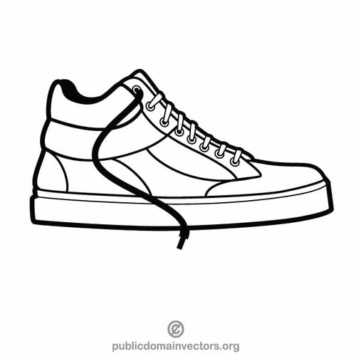 スニーカー靴白黒クリップアート パブリックドメインのベクトル