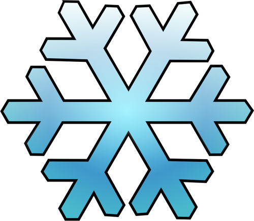 Vector illustration of shaded blue snowflake