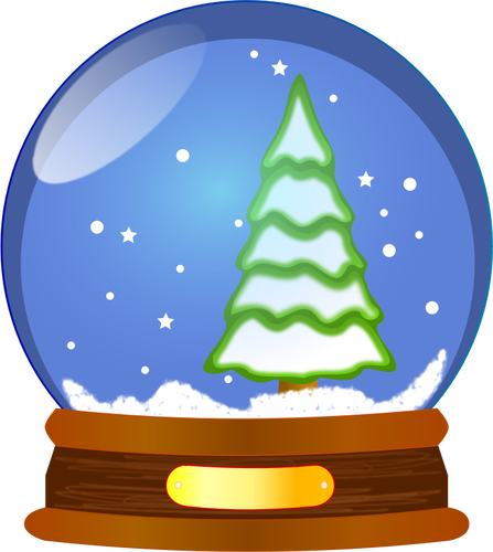 Globo di neve con ClipArt vettoriali di albero di Natale