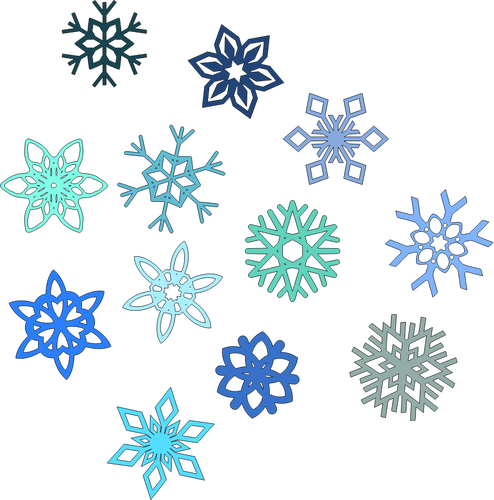 Illustration vectorielle de sélection des flocons de neige