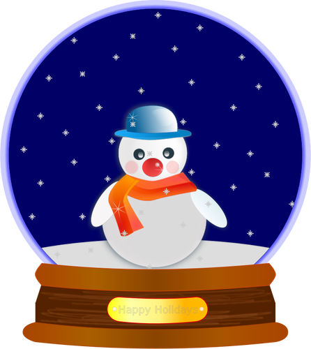 Vektor ClipArt av snögubbe globe prydnad