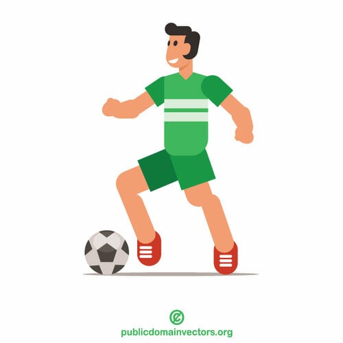 Gráficos dos desenhos animados do jogador de futebol