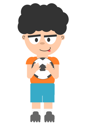 Vector image of a guy with a soccer bal
