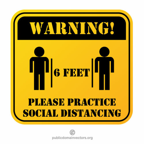 Advarsel sosial distancing