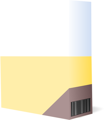 וקטור ציור קופסת התוכנה סגול וצהוב עם ברקוד