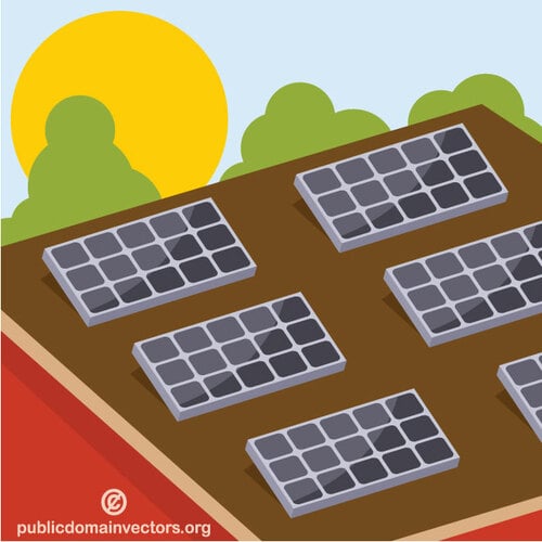 Панели солнечных батарей на крыше