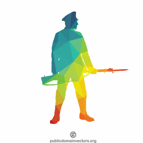 Soldat siluett färg