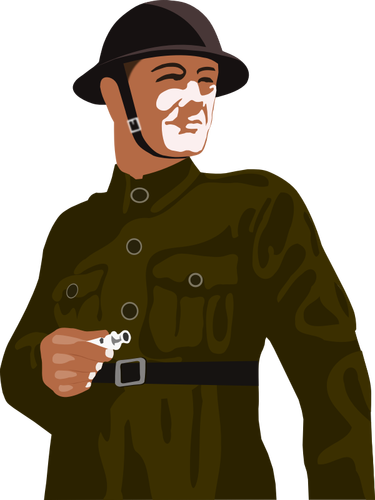 Vector clip art of British soldier