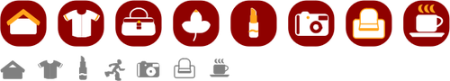 Vector drawing of set of holiday icons and signs