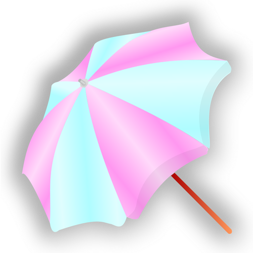 Imagen vectorial sombrilla rosa y azul