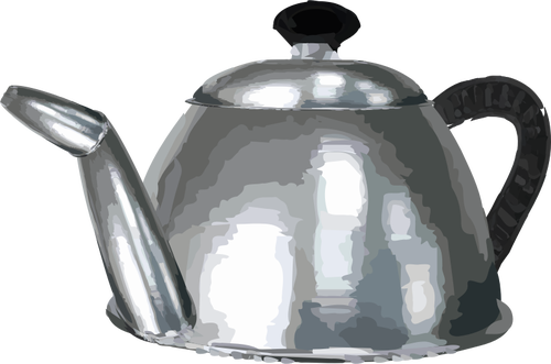 Metal tea pot vector clip art