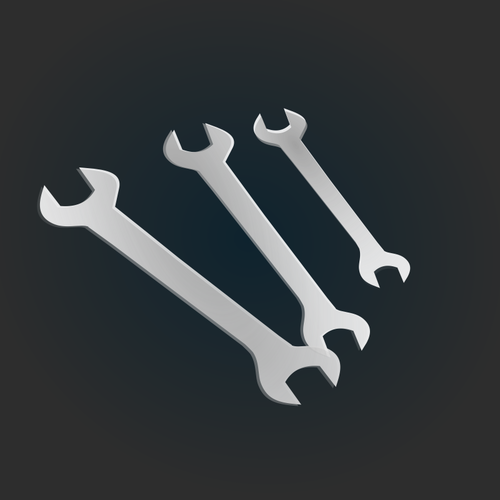 Vektor-ClipArt-Grafik über Schraubenschlüssel icons