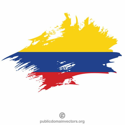 哥伦比亚国旗油漆飞溅