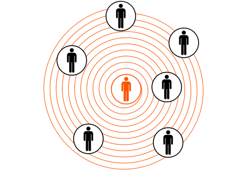 Человеческие фигуры в концентрические круги