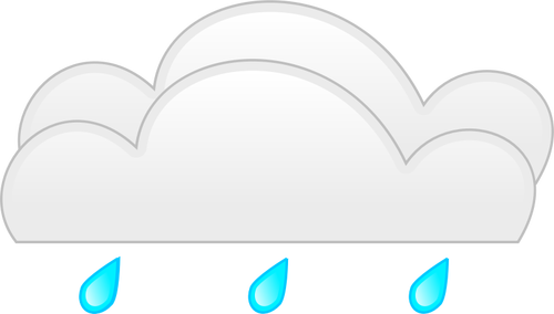 Pastel gekleurde overcloud regen teken vectorillustratie