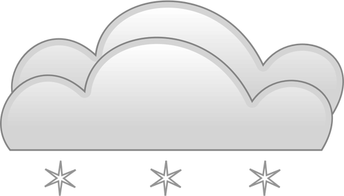 Vector graphics of pastel colored overcloud snow sign