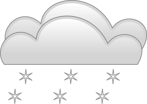 Pastel renkli overcloud şiddetli kar yağışı işareti vektör küçük resim