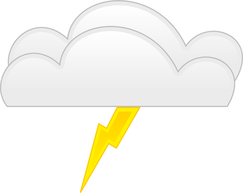 Pastel colored overcloud thunder sign vector image