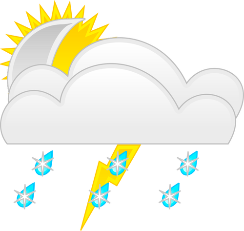 Graphiques vectoriels de prévisions météo symbole de couleur pour la pluie de glace