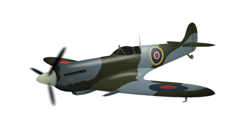 Supermarine Spitfire uçağı vektör çizim