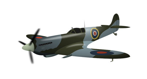 Supermarine Spitfire uçağı vektör çizim